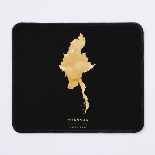 Item preview, Myanmar map in gold color designed and sold by Jerhus.