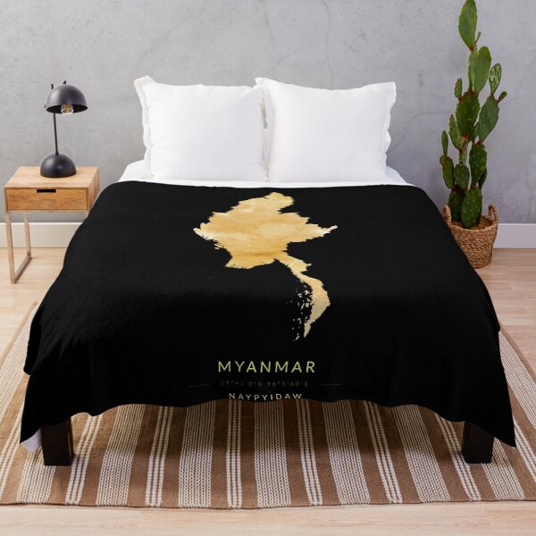 Item preview, Myanmar map in gold color designed and sold by Jerhus.