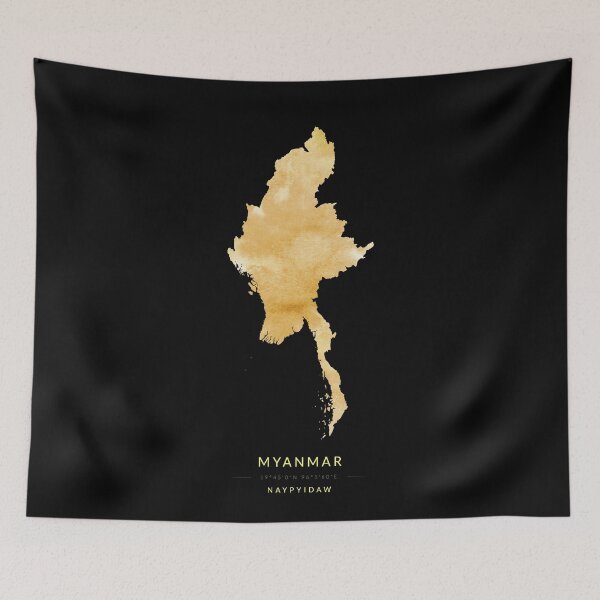 Item preview, Myanmar map in gold color designed and sold by Jerhus.