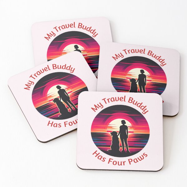 Item preview, Woman and Dog Travel Buddies Sunset Silhouette 2 designed and sold by NAFDesigns.
