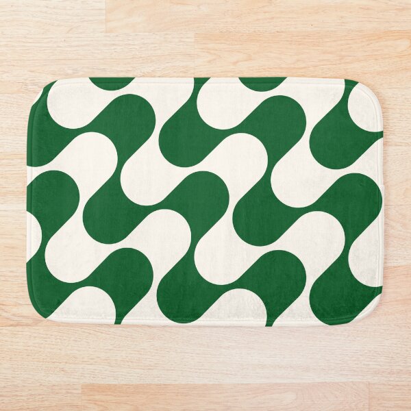 Aperçu de l'œuvre Motif ondulé géométrique vert et blanc créée et vendue par InteriorRefine.