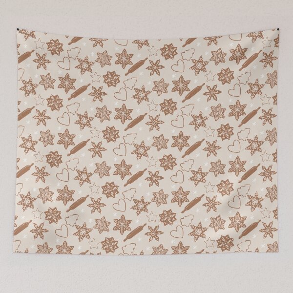 Item preview, Baking delicious gingerbread cookies in snowy winter day designed and sold by TinyFlowerArt.