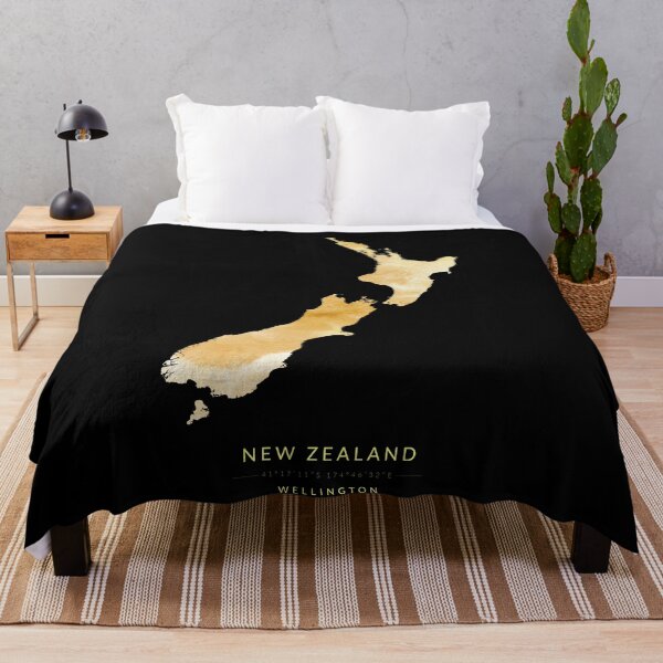 Item preview, New Zealand map in gold color designed and sold by Jerhus.