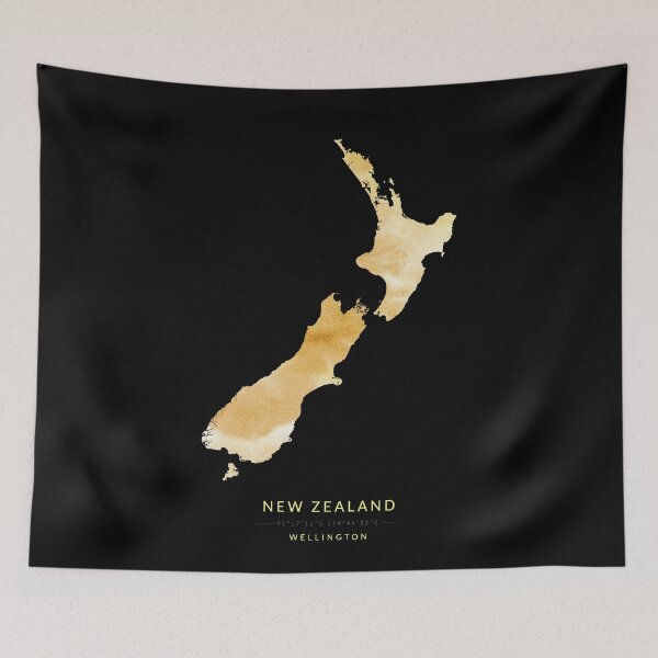 Item preview, New Zealand map in gold color designed and sold by Jerhus.