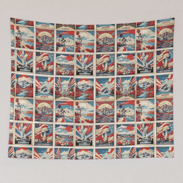 Item preview, USA Vintage Tourism Posters Sticker Pack  designed and sold by TravelersGems.