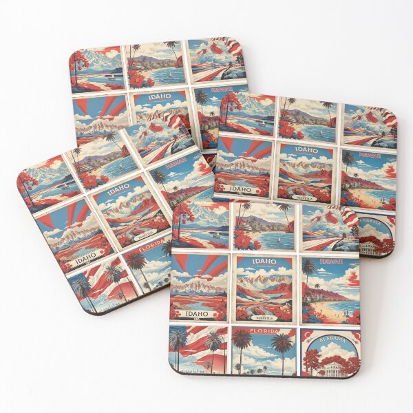 Item preview, USA Vintage Tourism Posters Sticker Pack 1 designed and sold by TravelersGems.
