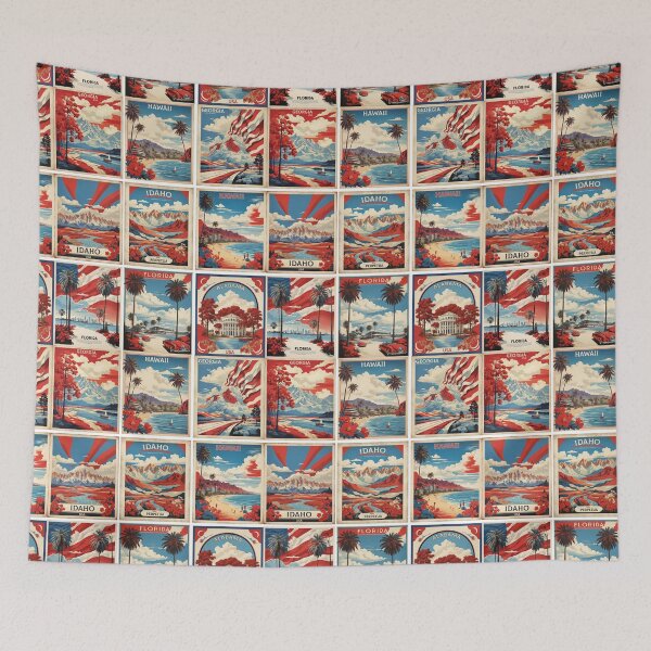 Item preview, USA Vintage Tourism Posters Sticker Pack 1 designed and sold by TravelersGems.