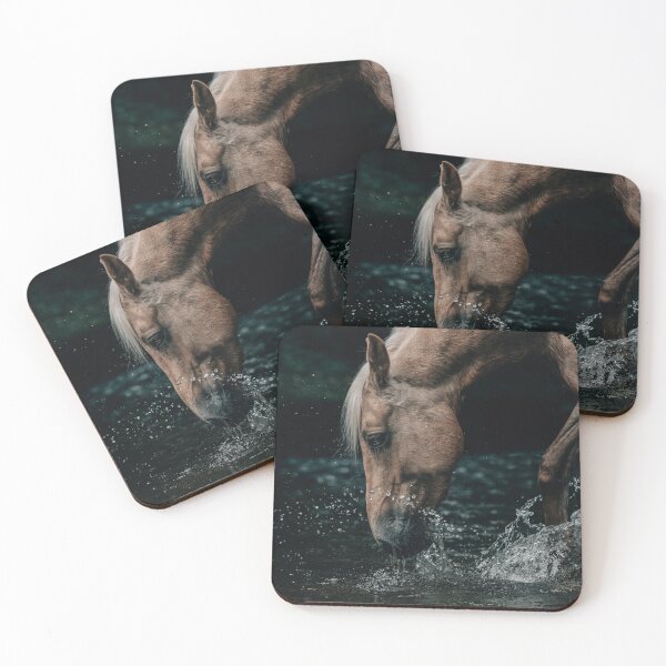 Item preview, Palomino Horse Splashing Through A Welsh River designed and sold by may whiston.