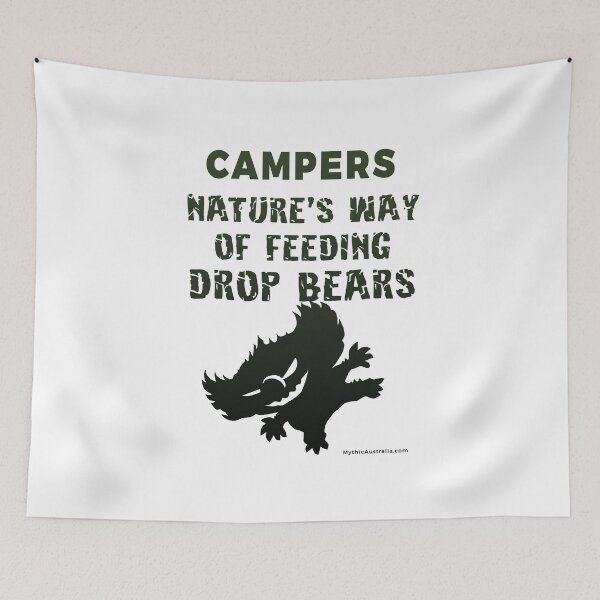 Item preview, Drop Bears Campers beware designed and sold by Mythic Australia.