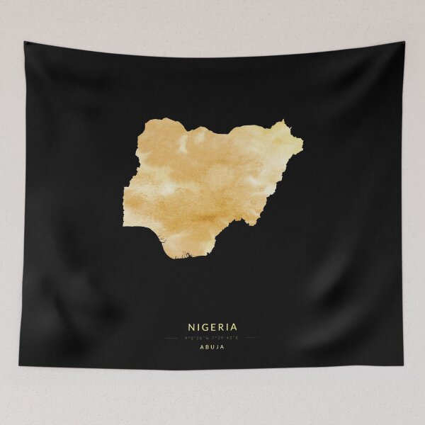 Item preview, Nigeria map in gold color designed and sold by Jerhus.