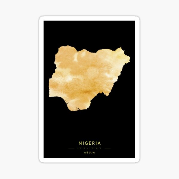 Item preview, Nigeria map in gold color designed and sold by Jerhus.