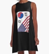 South Korea Flag Korean American Apparel A-Line Dress
