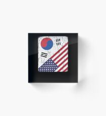 South Korea Flag Korean American Apparel Acrylic Block