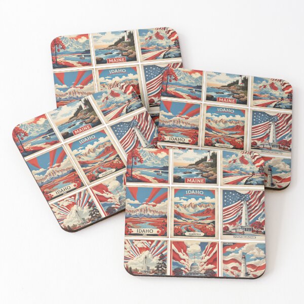 Item preview, USA Vintage Tourism Posters Sticker Pack 2 designed and sold by TravelersGems.