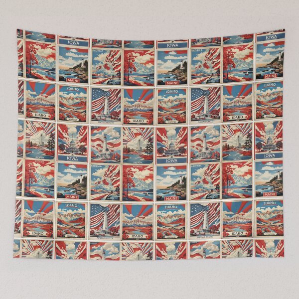 Item preview, USA Vintage Tourism Posters Sticker Pack 2 designed and sold by TravelersGems.
