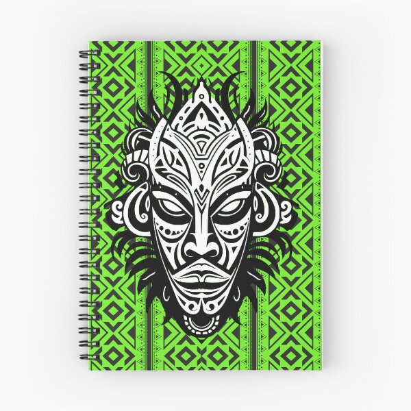 Item preview, Indian black and green pattern and tribal mask designed and sold by SweetRossel.