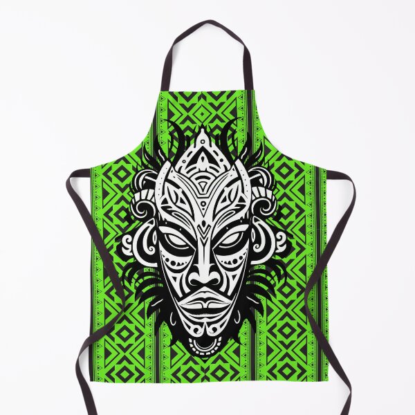 Item preview, Indian black and green pattern and tribal mask designed and sold by SweetRossel.