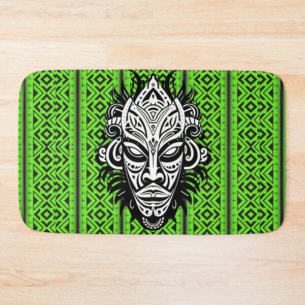 Item preview, Indian black and green pattern and tribal mask designed and sold by SweetRossel.