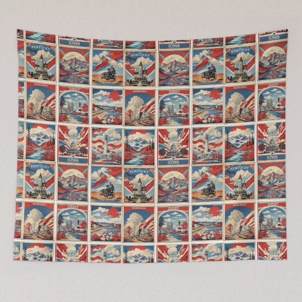 Item preview, USA Vintage Tourism Posters Sticker Pack 4 designed and sold by TravelersGems.