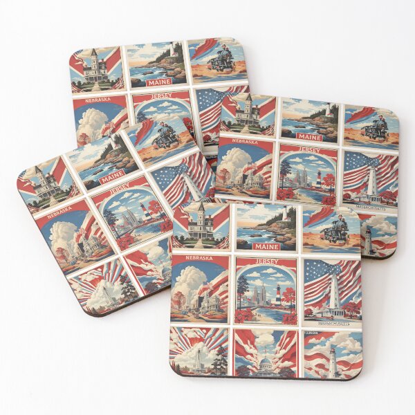 Item preview, USA Vintage Tourism Posters Sticker Pack 3 designed and sold by TravelersGems.