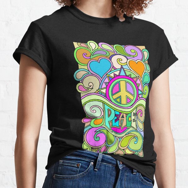 Wild Child T-Shirt Hippie Friedensbewegung Flower Power Langarmshirt
