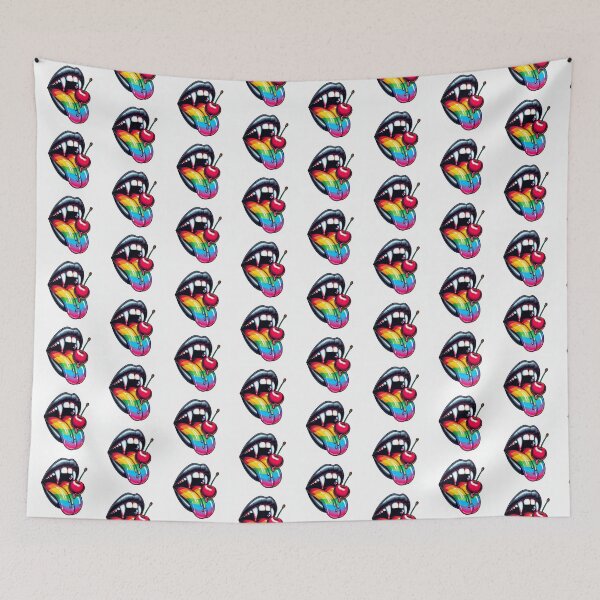 Item preview, Rainbow Vampire Mouth Eating Cherry 01 designed and sold by Suborbital Sundries.