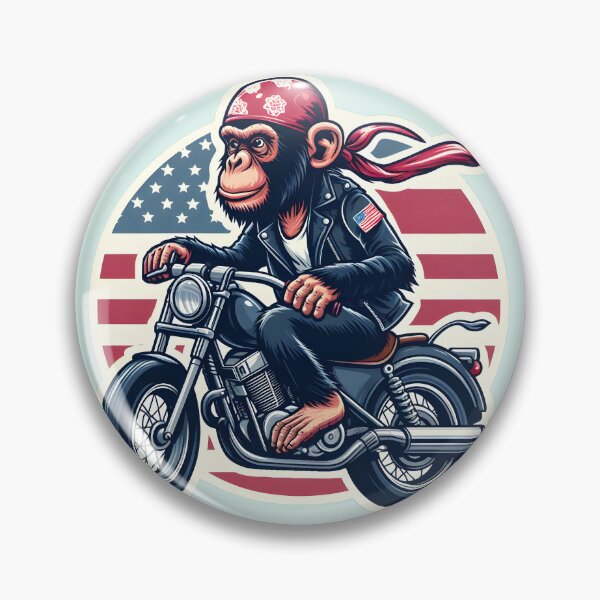 Aperçu de l'œuvre Motard Chimp USA créée et vendue par 54mu.