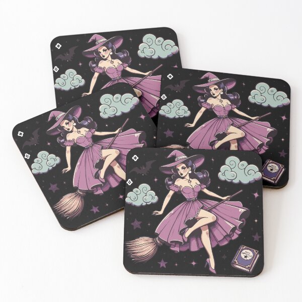 Item preview, Starry Night Spellcaster Tee - Pinup Witch designed and sold by SRZT.