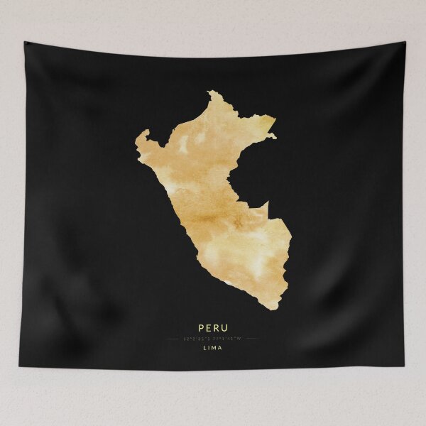 Item preview, Peru map in gold color designed and sold by Jerhus.