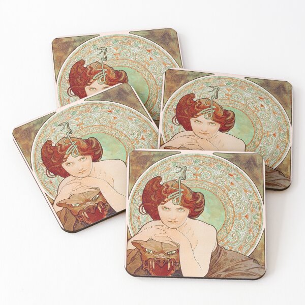 Item preview, The Precious Stones - Emerald, by Alphonse Mucha. HIGH DEFINITION designed and sold by MINDTHECHERRY.