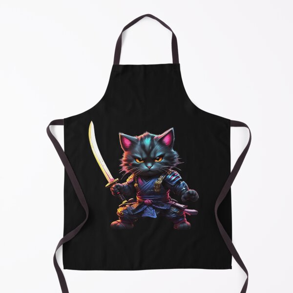Item preview, Cute cat samurai ninja with a katana designed and sold by Promarkets.
