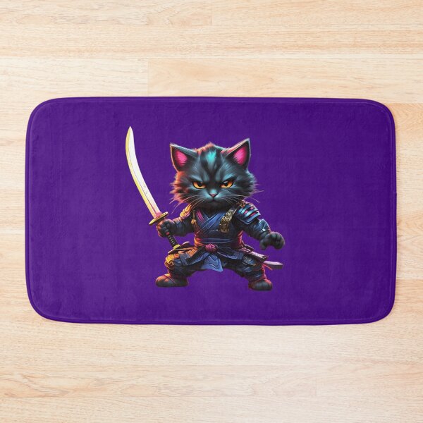 Item preview, Cute cat samurai ninja with a katana designed and sold by Promarkets.
