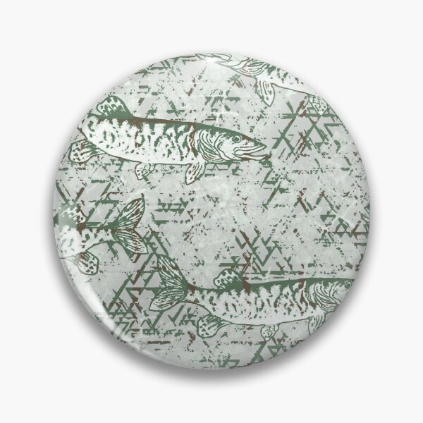Item preview, Musky Fish Rustic Neutral Green Camo Pattern designed and sold by Michelebuttons.