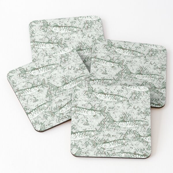 Item preview, Musky Fish Rustic Neutral Green Camo Pattern designed and sold by Michelebuttons.