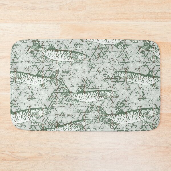 Item preview, Musky Fish Rustic Neutral Green Camo Pattern designed and sold by Michelebuttons.