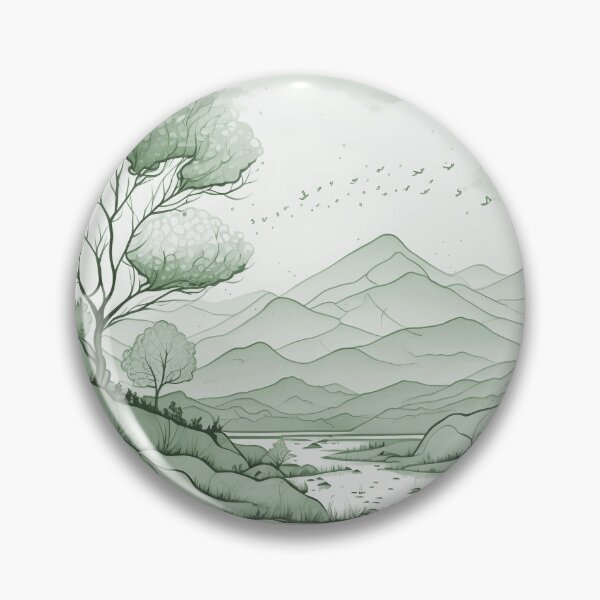 Item preview, Landscape with river in watercolor art designed and sold by randrdesign.