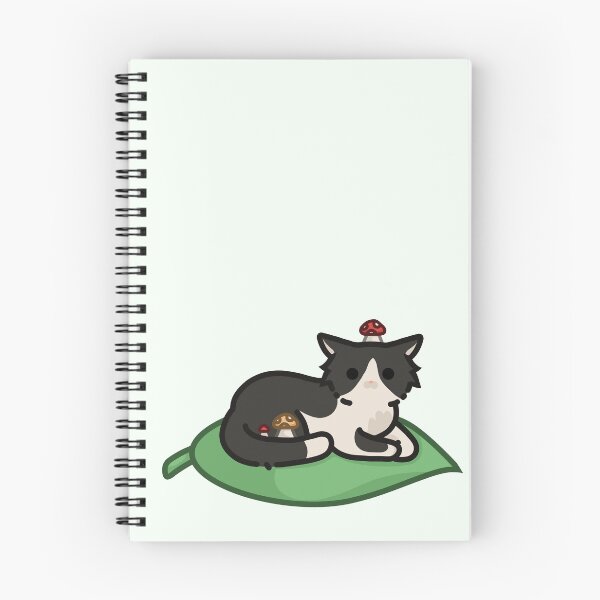 Item preview, Mushroom Tuxedo Cat on a leaf designed and sold by Biszkompt.
