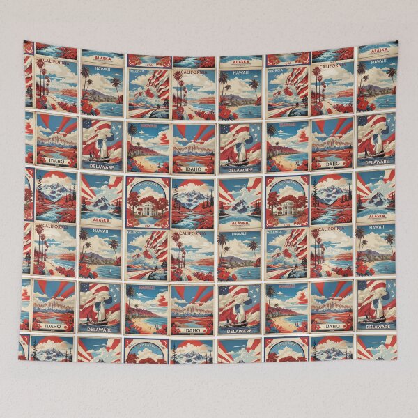 Item preview, USA Vintage Tourism Posters Sticker Pack 4 designed and sold by TravelersGems.