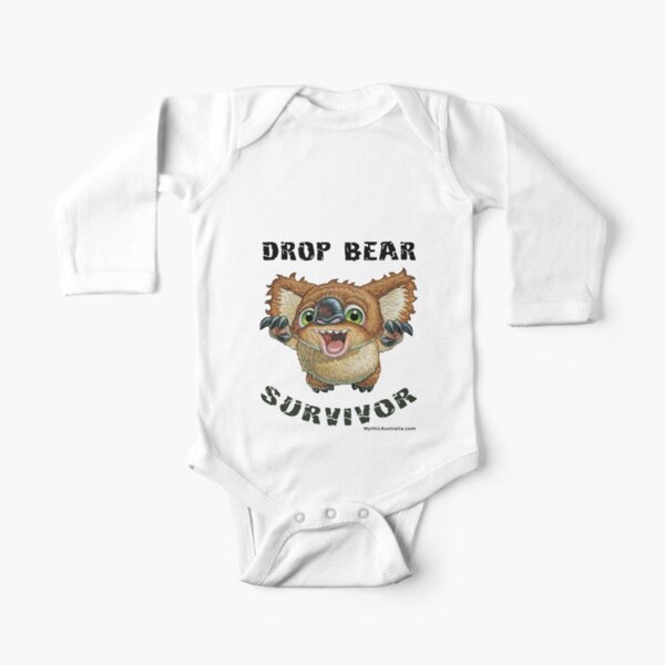 Drop Bear Survivor Long Sleeve Baby One-Piece