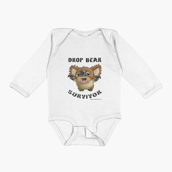 Drop Bear Survivor Long Sleeve Baby One-Piece