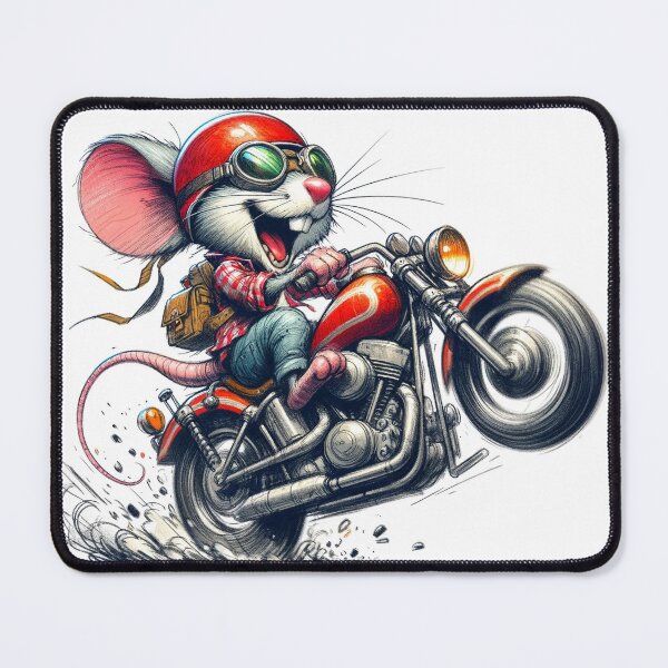 Item preview, Mouse in Red Helmet and Goggles Riding a Motorcycle designed and sold by digital-savant.
