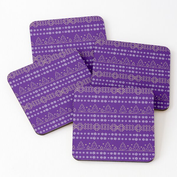 Item preview, Dark Purple Christmas Tree / Snowflake Native Print designed and sold by JMWCD.