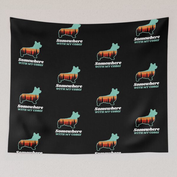 Item preview, Somewhere With My Corgi Vintage Hiking Camping Gift designed and sold by Guarddogdrive.