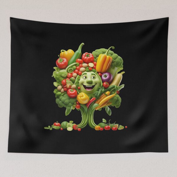 Item preview, whimsical tree made of vegetables designed and sold by ReyhansArtWorld.