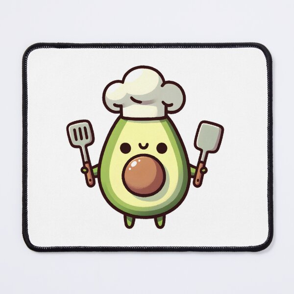 Item preview, Chef Avocado with Utensils designed and sold by UmbrellaStudio1.