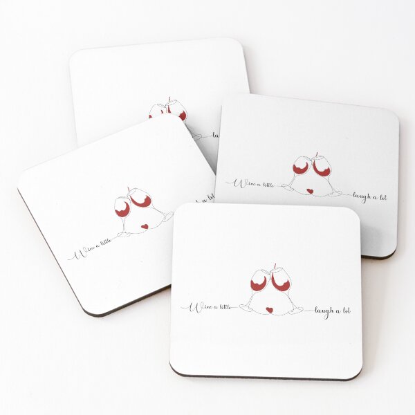 Item preview, Glasses of wine, line art "Wine a little, laugh a lot." designed and sold by itsinnav.