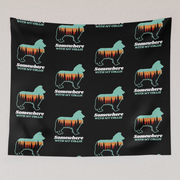Item preview, Somewhere With My Collie Vintage Hiking Camping Gift designed and sold by Guarddogdrive.