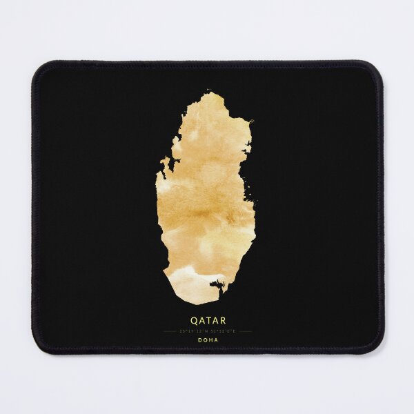 Item preview, Qatar map in gold color designed and sold by Jerhus.
