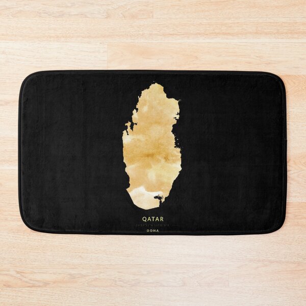 Item preview, Qatar map in gold color designed and sold by Jerhus.