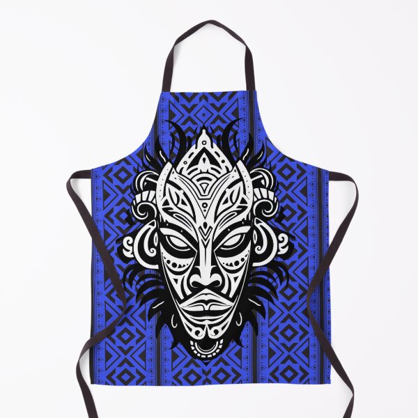 Item preview, Indian black and blue pattern and tribal mask designed and sold by SweetRossel.